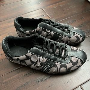 Coach Sneakers, Black and Gray, Size 8